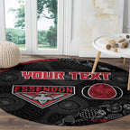 Personalized Essendon Football Round Carpet Easter Egg Pattern Red Black Tribal Dot Art Style