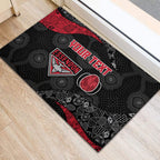 Personalized Essendon Football Rubber Doormat Easter Egg Pattern Red Black Tribal Dot Art Style