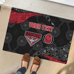 Personalized Essendon Football Rubber Doormat Easter Egg Pattern Red Black Tribal Dot Art Style