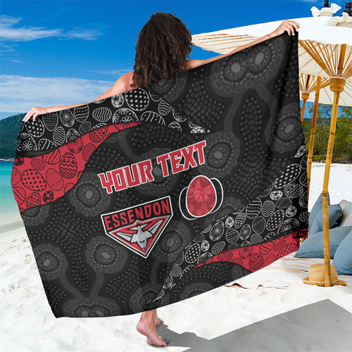 Personalized Essendon Football Sarong Easter Egg Pattern Red Black Tribal Dot Art Style