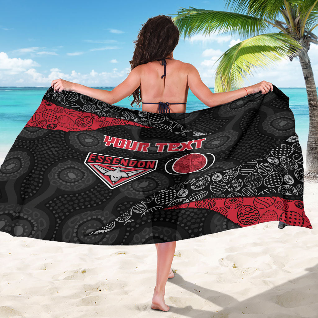 Personalized Essendon Football Sarong Easter Egg Pattern Red Black Tribal Dot Art Style