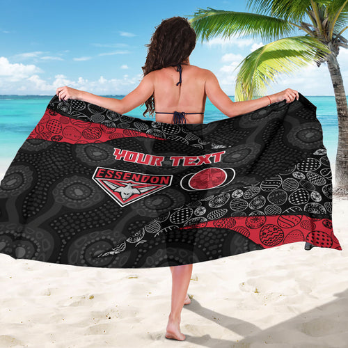 Personalized Essendon Football Sarong Easter Egg Pattern Red Black Tribal Dot Art Style