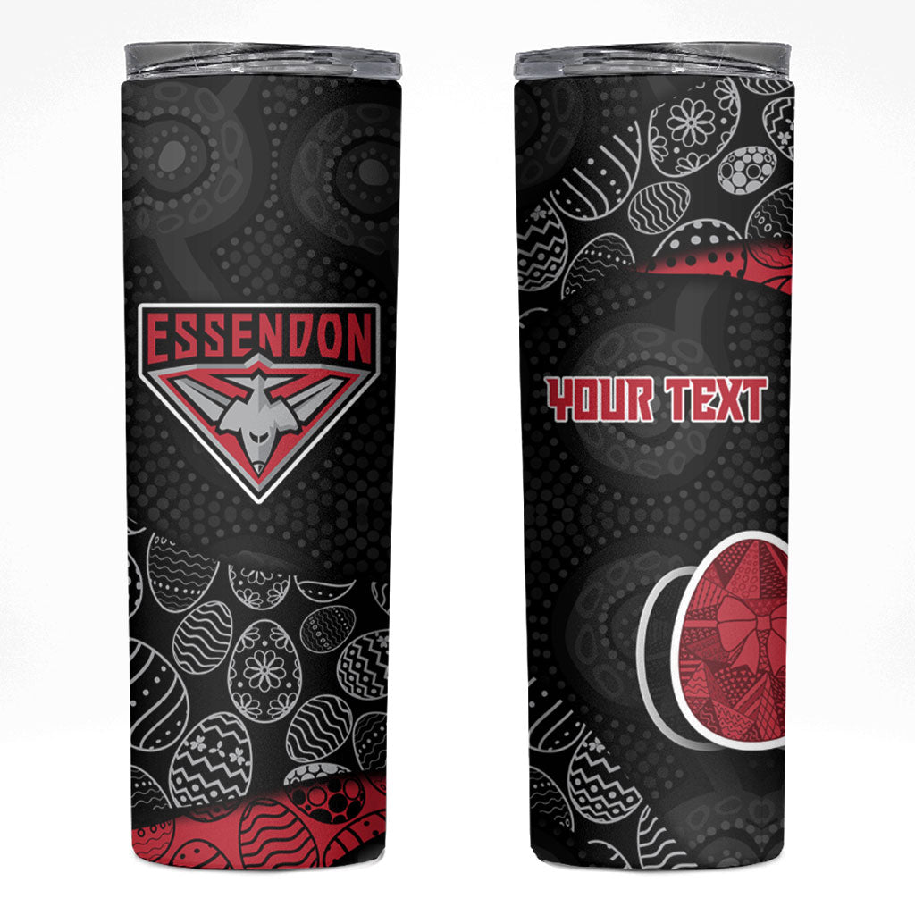 Personalized Essendon Football Skinny Tumbler Easter Egg Pattern Red Black Tribal Dot Art Style