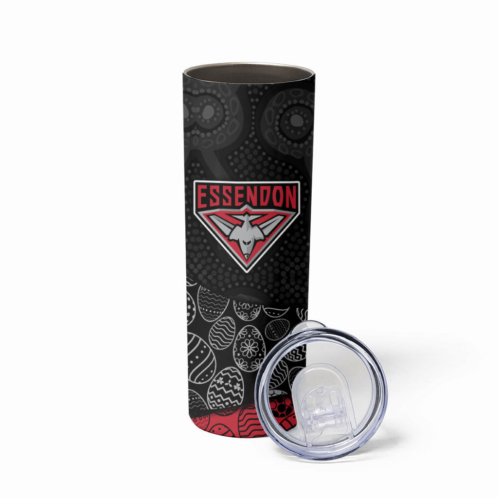 Personalized Essendon Football Skinny Tumbler Easter Egg Pattern Red Black Tribal Dot Art Style