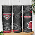 Personalized Essendon Football Skinny Tumbler Easter Egg Pattern Red Black Tribal Dot Art Style