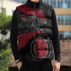 Personalized Essendon Football Sleeveless Puffer Jacket Easter Egg Pattern Red Black Tribal Dot Art Style