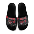 Personalized Essendon Football Slide Sandals Easter Egg Pattern Red Black Tribal Dot Art Style