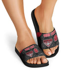 Personalized Essendon Football Slide Sandals Easter Egg Pattern Red Black Tribal Dot Art Style