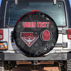 Personalized Essendon Football Spare Tire Cover Easter Egg Pattern Red Black Tribal Dot Art Style