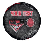 Personalized Essendon Football Spare Tire Cover Easter Egg Pattern Red Black Tribal Dot Art Style
