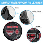 Personalized Essendon Football Spare Tire Cover Easter Egg Pattern Red Black Tribal Dot Art Style
