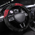Essendon Football Steering Wheel Cover Easter Egg Pattern Red Black Tribal Dot Art Style
