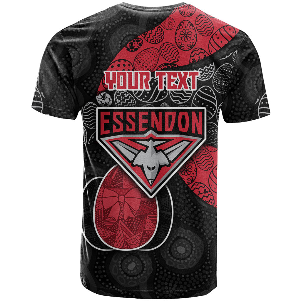 Personalized Essendon Football T Shirt Easter Egg Pattern Red Black Tribal Dot Art Style
