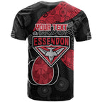 Personalized Essendon Football T Shirt Easter Egg Pattern Red Black Tribal Dot Art Style
