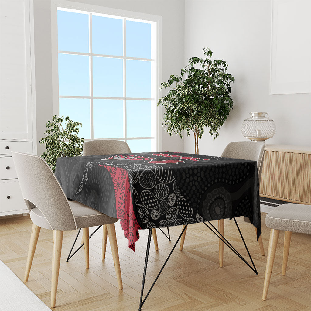 Personalized Essendon Football Tablecloth Easter Egg Pattern Red Black Tribal Dot Art Style