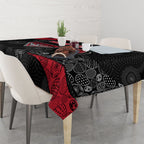 Personalized Essendon Football Tablecloth Easter Egg Pattern Red Black Tribal Dot Art Style