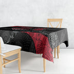 Personalized Essendon Football Tablecloth Easter Egg Pattern Red Black Tribal Dot Art Style