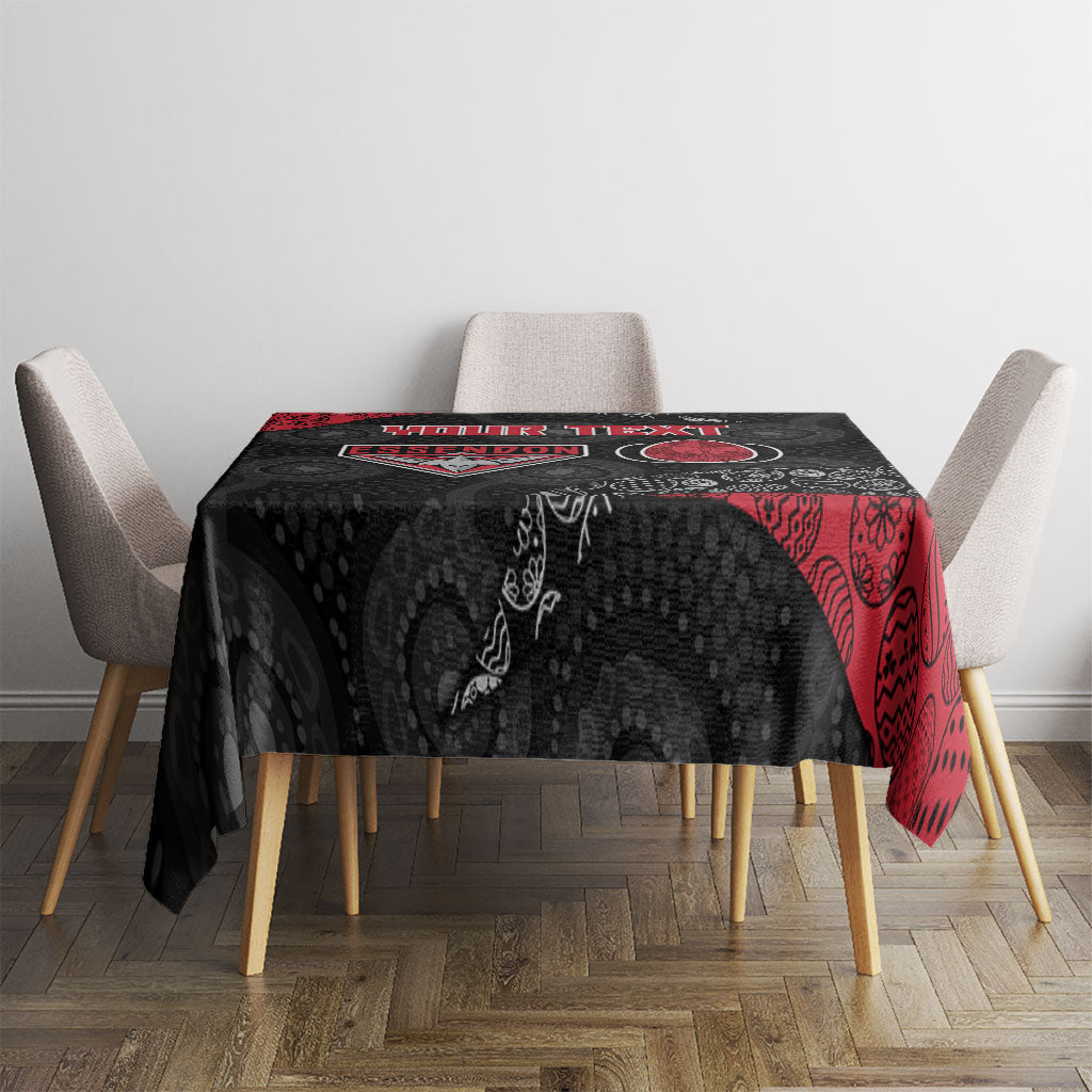 Personalized Essendon Football Tablecloth Easter Egg Pattern Red Black Tribal Dot Art Style