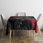 Personalized Essendon Football Tablecloth Easter Egg Pattern Red Black Tribal Dot Art Style
