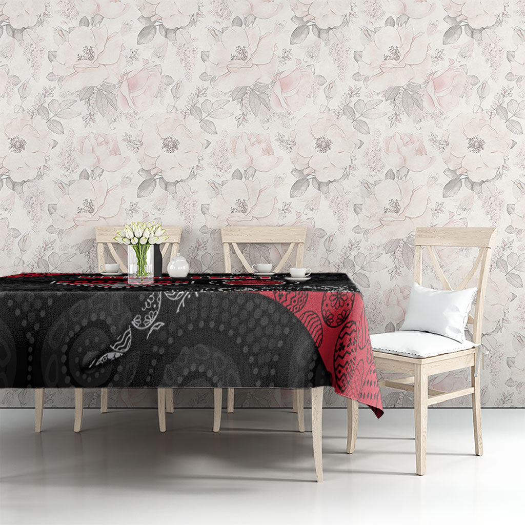 Personalized Essendon Football Tablecloth Easter Egg Pattern Red Black Tribal Dot Art Style