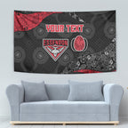 Personalized Essendon Football Tapestry Easter Egg Pattern Red Black Tribal Dot Art Style