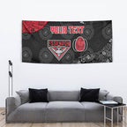 Personalized Essendon Football Tapestry Easter Egg Pattern Red Black Tribal Dot Art Style