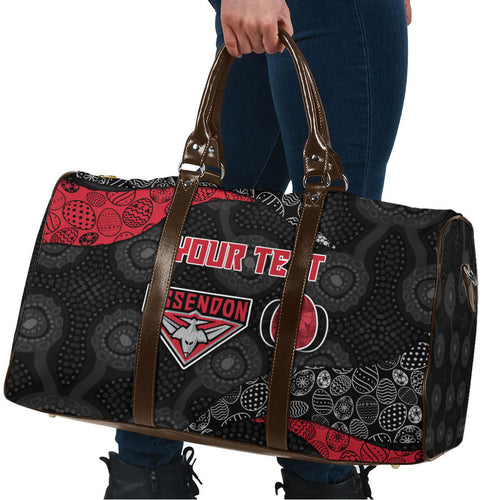 Personalized Essendon Football Travel Bag Easter Egg Pattern Red Black Tribal Dot Art Style