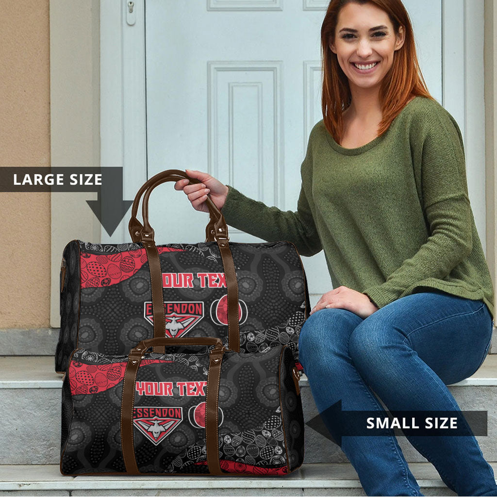 Personalized Essendon Football Travel Bag Easter Egg Pattern Red Black Tribal Dot Art Style
