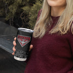 Personalized Essendon Football Tumbler Cup Easter Egg Pattern Red Black Tribal Dot Art Style