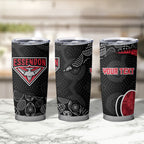 Personalized Essendon Football Tumbler Cup Easter Egg Pattern Red Black Tribal Dot Art Style