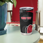 Personalized Essendon Football Tumbler Cup Easter Egg Pattern Red Black Tribal Dot Art Style