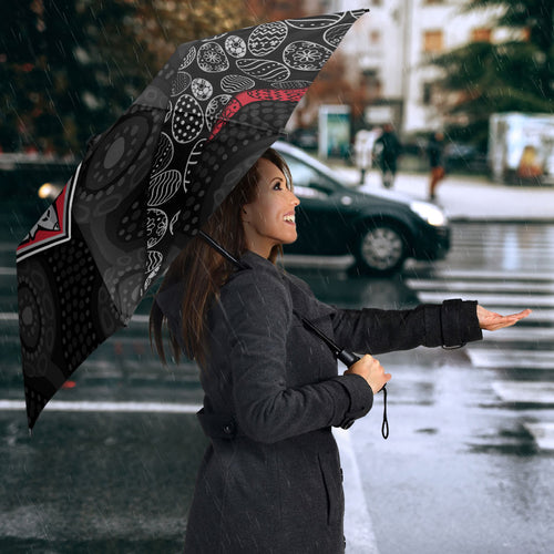 Personalized Essendon Football Umbrella Easter Egg Pattern Red Black Tribal Dot Art Style