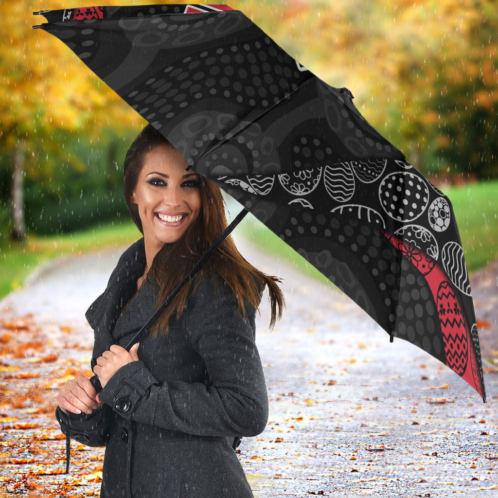 Personalized Essendon Football Umbrella Easter Egg Pattern Red Black Tribal Dot Art Style