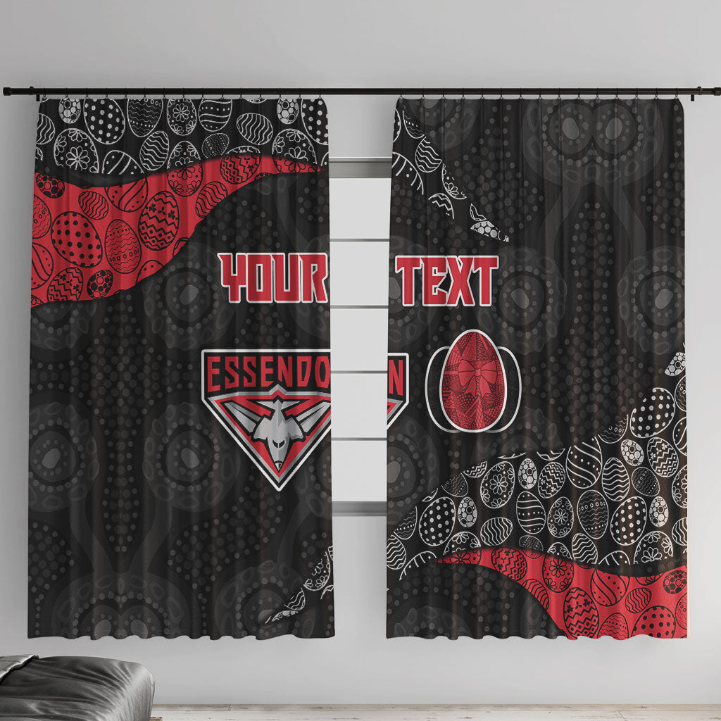 Personalized Essendon Football Window Curtain Easter Egg Pattern Red Black Tribal Dot Art Style
