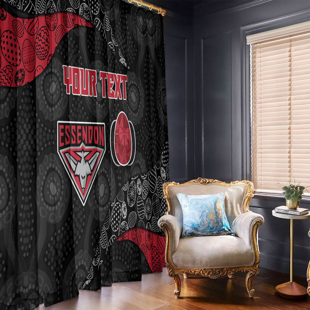 Personalized Essendon Football Window Curtain Easter Egg Pattern Red Black Tribal Dot Art Style