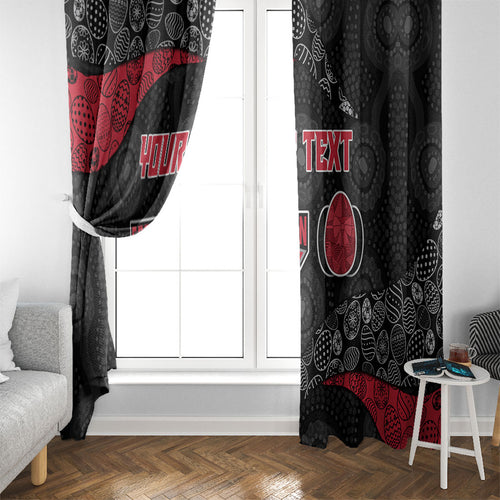 Personalized Essendon Football Window Curtain Easter Egg Pattern Red Black Tribal Dot Art Style