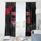 Personalized Essendon Football Window Curtain Easter Egg Pattern Red Black Tribal Dot Art Style