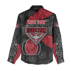 Personalized Essendon Football Women Casual Shirt Easter Egg Pattern Red Black Tribal Dot Art Style