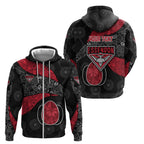 Personalized Essendon Football Zip Hoodie Easter Egg Pattern Red Black Tribal Dot Art Style