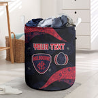 Personalized Melbourne Football Laundry Basket Easter Egg Pattern Red Navy Tribal Dot Art Style