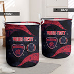 Personalized Melbourne Football Laundry Basket Easter Egg Pattern Red Navy Tribal Dot Art Style