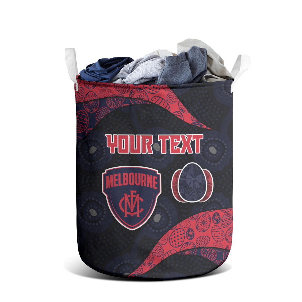 Personalized Melbourne Football Laundry Basket Easter Egg Pattern Red Navy Tribal Dot Art Style