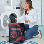 Personalized Melbourne Football Laundry Basket Easter Egg Pattern Red Navy Tribal Dot Art Style