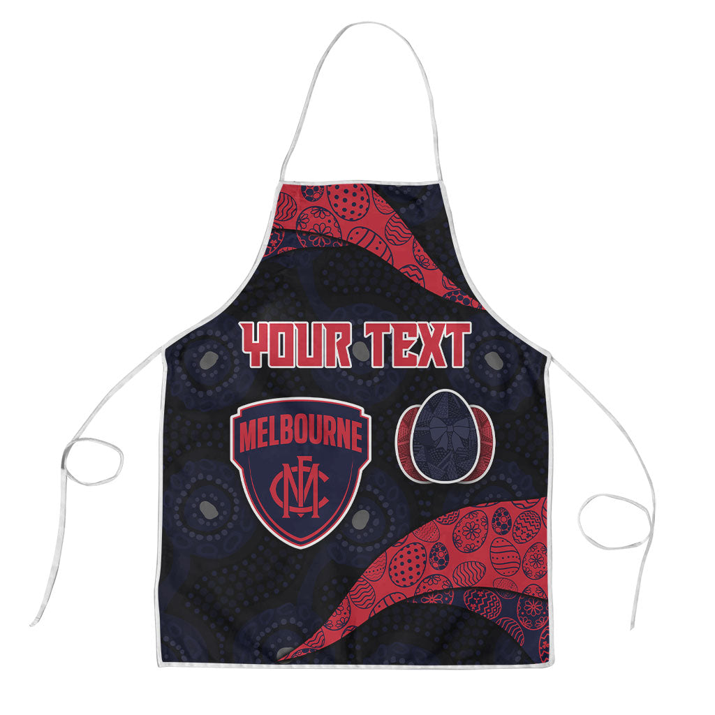 Personalized Melbourne Football Apron Easter Egg Pattern Red Navy Tribal Dot Art Style