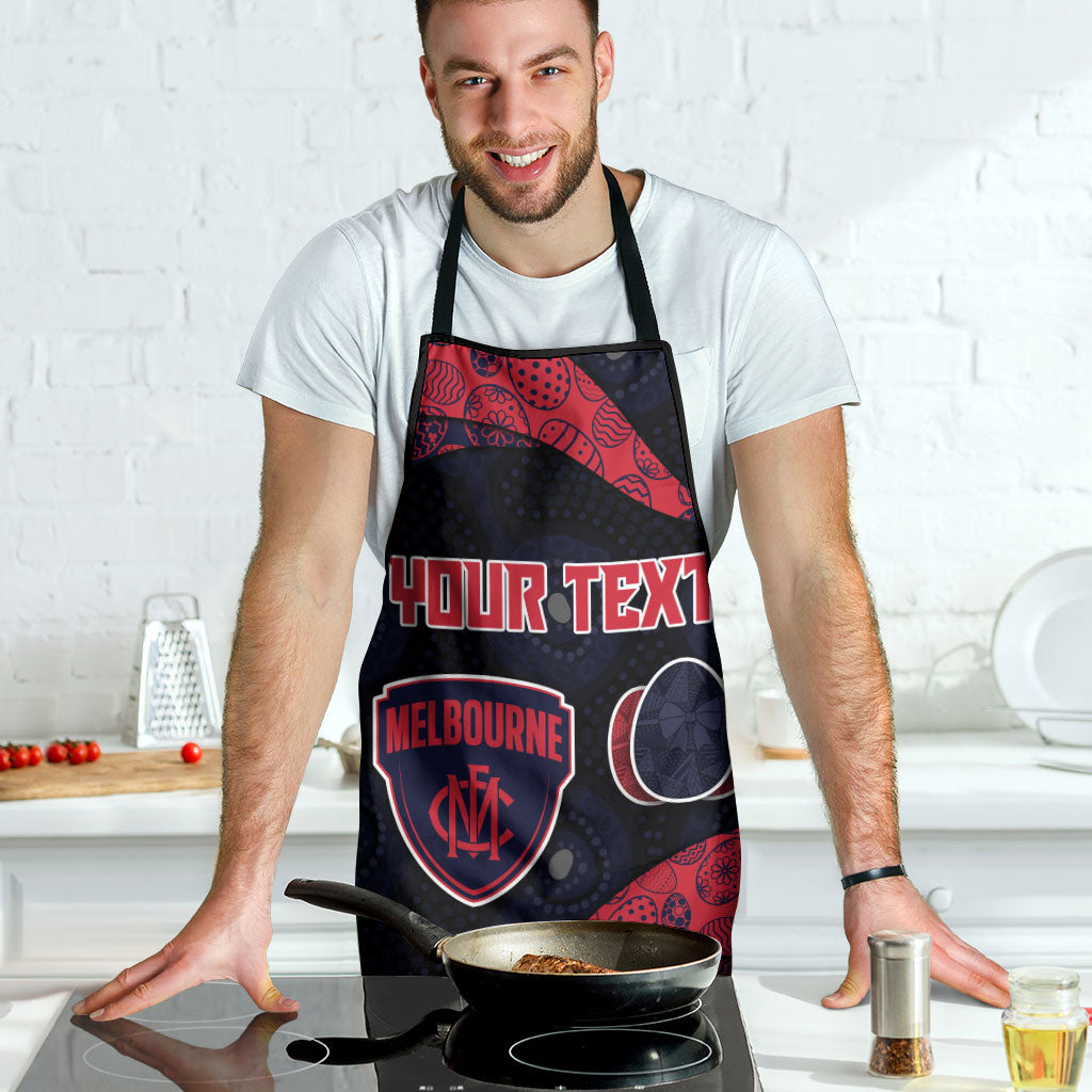 Personalized Melbourne Football Apron Easter Egg Pattern Red Navy Tribal Dot Art Style