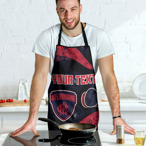 Personalized Melbourne Football Apron Easter Egg Pattern Red Navy Tribal Dot Art Style