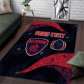 Personalized Melbourne Football Area Rug Easter Egg Pattern Red Navy Tribal Dot Art Style