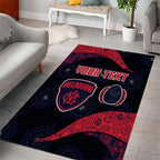 Personalized Melbourne Football Area Rug Easter Egg Pattern Red Navy Tribal Dot Art Style