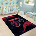 Personalized Melbourne Football Area Rug Easter Egg Pattern Red Navy Tribal Dot Art Style