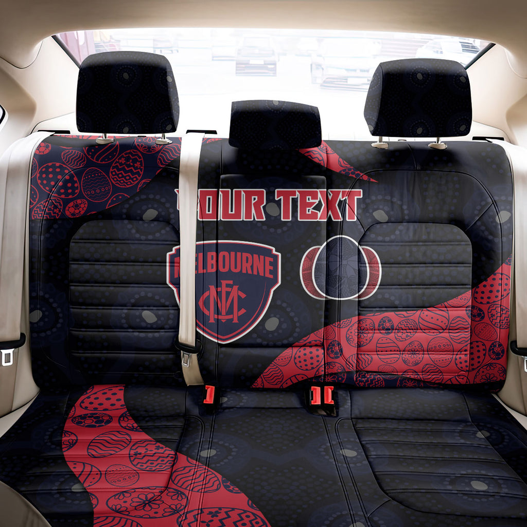 Personalized Melbourne Football Back Car Seat Cover Easter Egg Pattern Red Navy Tribal Dot Art Style